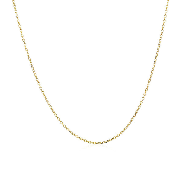 14k Yellow Gold Diamond Cut Cable Link Chain 0.8mm - Premium Chains - Just $118.99! Shop now at Pulse Designer Fashion