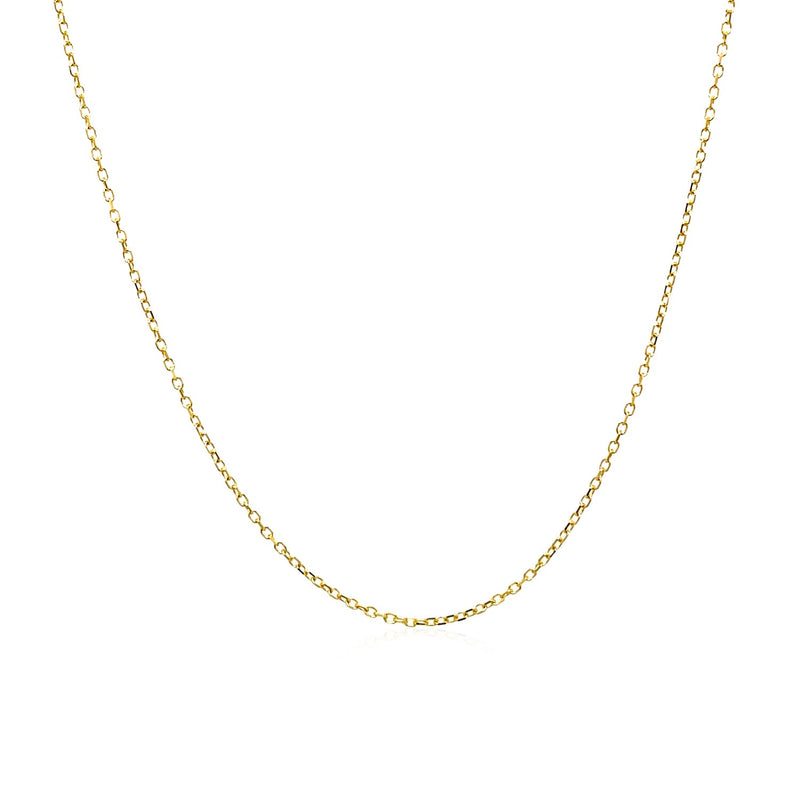 14k Yellow Gold Diamond Cut Cable Link Chain 0.8mm - Premium Chains - Just $118.99! Shop now at Pulse Designer Fashion