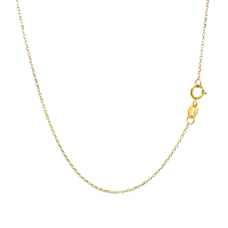 14k Yellow Gold Diamond Cut Cable Link Chain 0.8mm - Premium Chains - Just $173.99! Shop now at Pulse Designer Fashion