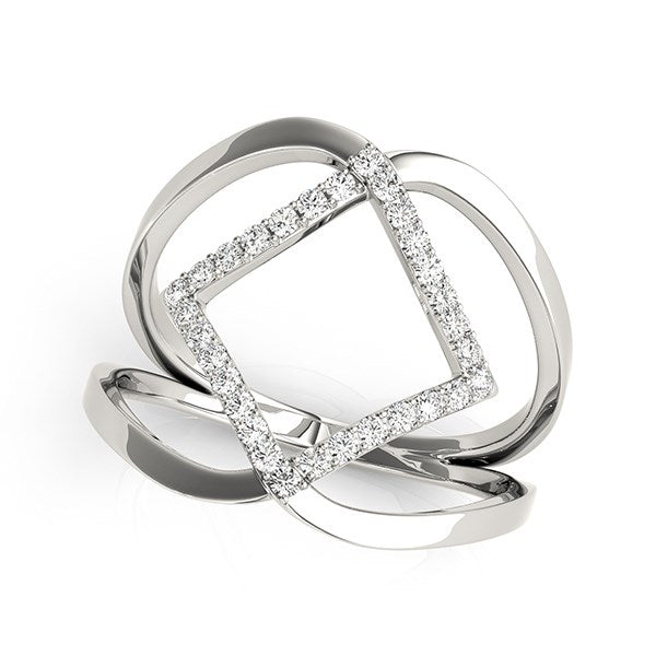 14k White Gold Interlaced Design Diamond Ring (1/5 cttw) - Premium Rings - Just $1587.99! Shop now at Pulse Designer Fashion