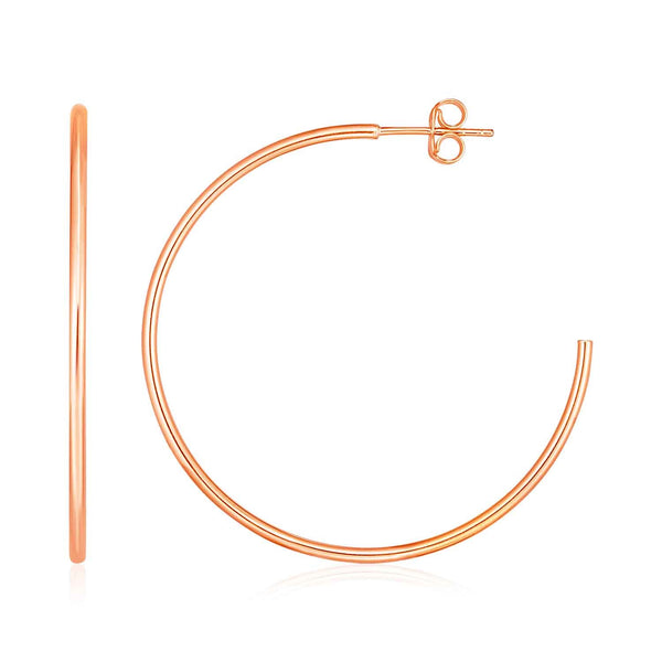 14k Rose Gold Polished Hoop Earrings - Premium Earrings - Just $395.99! Shop now at Pulse Designer Fashion