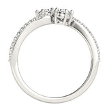 Curved Band Two Stone Diamond Ring in 14k White Gold (3/4 cttw) - Premium Rings - Just $3935.99! Shop now at Pulse Designer Fashion