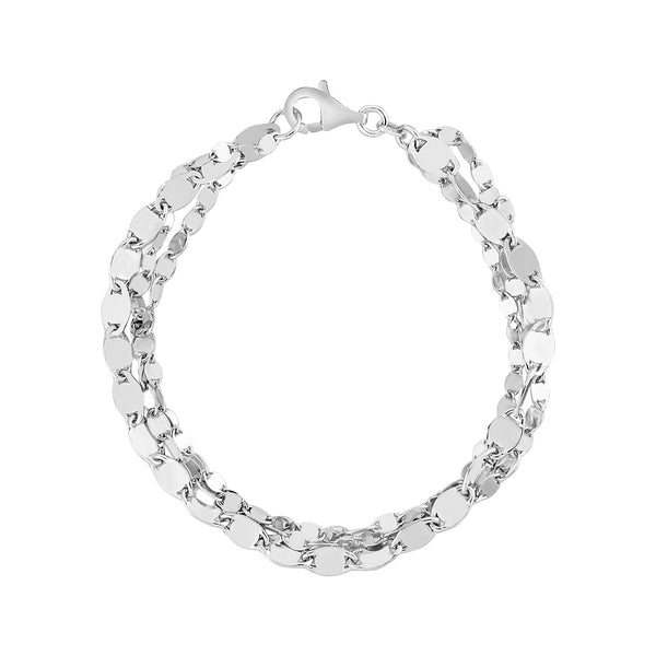 Sterling Silver Three Strand Marina Link Bracelet - Premium Bracelets - Just $86.99! Shop now at Pulse Designer Fashion