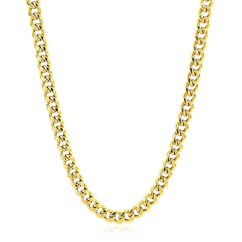 4.5mm 14k Yellow Gold Semi Solid Miami Cuban Chain - Premium Chains - Just $1723.99! Shop now at Pulse Designer Fashion