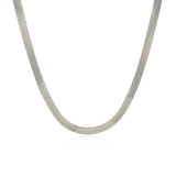 Sterling Silver Rhodium Plated Herringbone Chain 4.2mm - Premium Chains - Just $86.99! Shop now at Pulse Designer Fashion