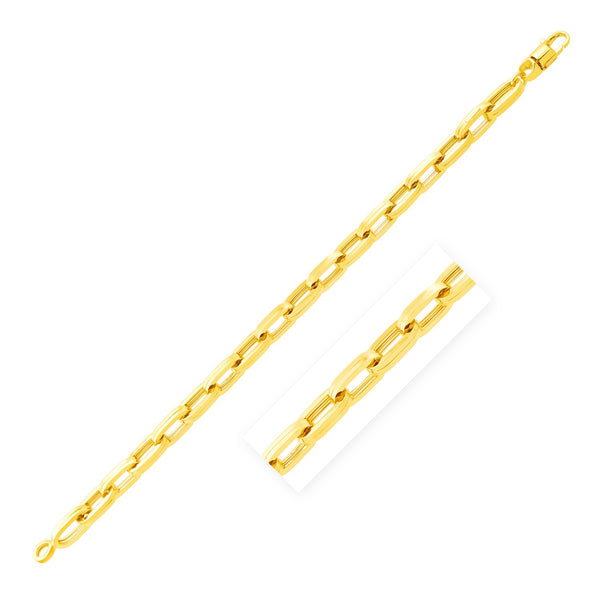 14k Yellow Gold 8 1/2 inch Mens Wide Paperclip Chain Bracelet - Premium Bracelets - Just $2254.99! Shop now at Pulse Designer Fashion