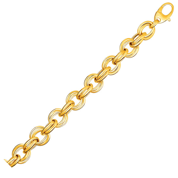 Twisted Double Link Bracelet in 14k Yellow Gold - Premium Bracelets - Just $1598.99! Shop now at Pulse Designer Fashion