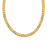 14k Yellow Gold 18 inch Polished Curb Chain Necklace with Diamonds - Premium Necklaces - Just $8207.99! Shop now at Pulse Designer Fashion