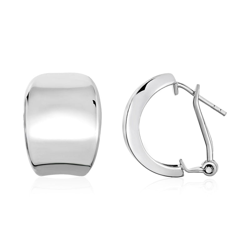 Polished Graduated Width Half-Hoop Earrings in Sterling Silver - Premium Earrings - Just $106.99! Shop now at Pulse Designer Fashion