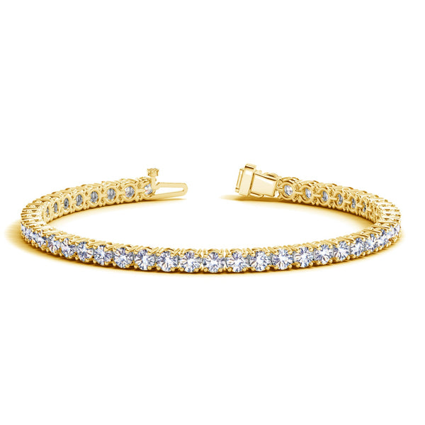 14k Yellow Gold Round Diamond Tennis Bracelet (10 cttw) - Premium Bracelets - Just $35767.99! Shop now at Pulse Designer Fashion