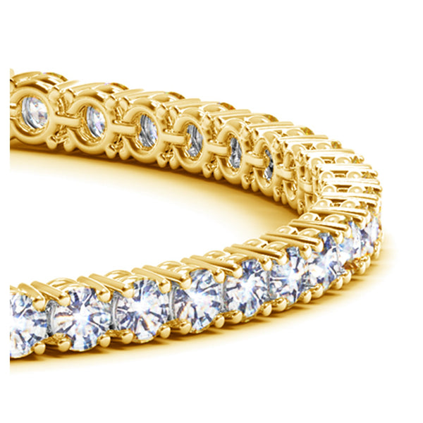 14k Yellow Gold Round Diamond Tennis Bracelet (10 cttw) - Premium Bracelets - Just $35767.99! Shop now at Pulse Designer Fashion