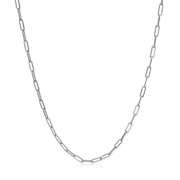 14k White Gold Adjustable Paperclip Chain 1.5mm - Premium Chains - Just $457.99! Shop now at Pulse Designer Fashion