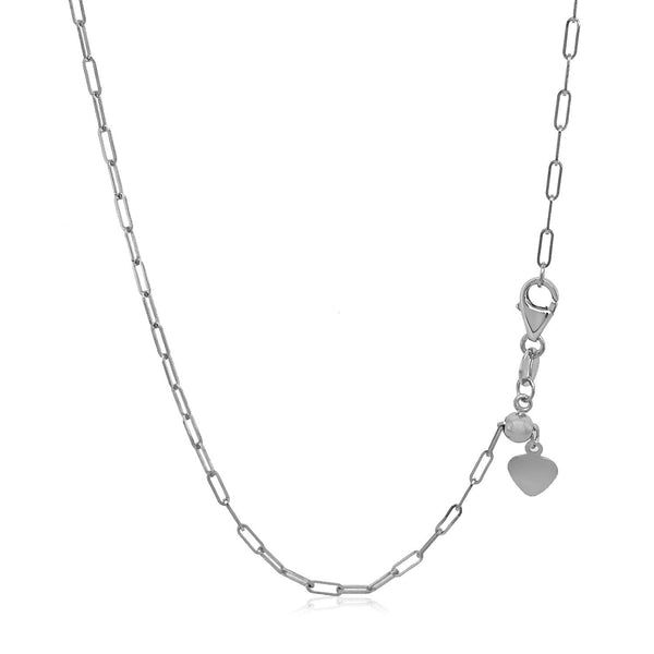 14k White Gold Adjustable Paperclip Chain 1.5mm - Premium Chains - Just $457.99! Shop now at Pulse Designer Fashion