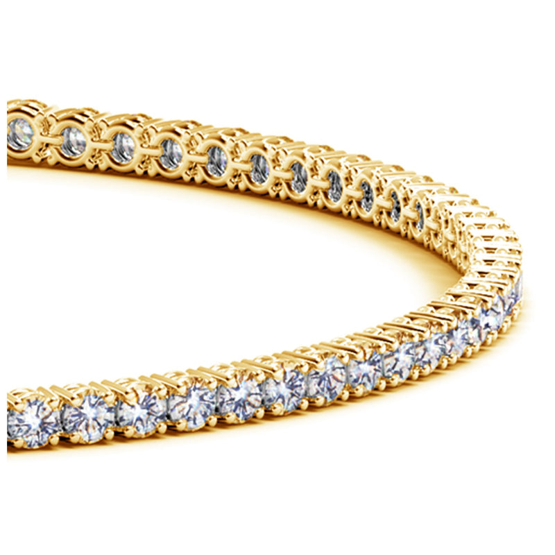 14k Yellow Gold Round Diamond Tennis Bracelet (2 cttw) - Premium Bracelets - Just $5968.99! Shop now at Pulse Designer Fashion