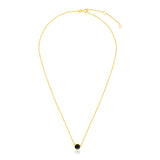 14k Yellow Gold 17 inch Necklace with Round Onyx - Premium Necklaces - Just $420.99! Shop now at Pulse Designer Fashion