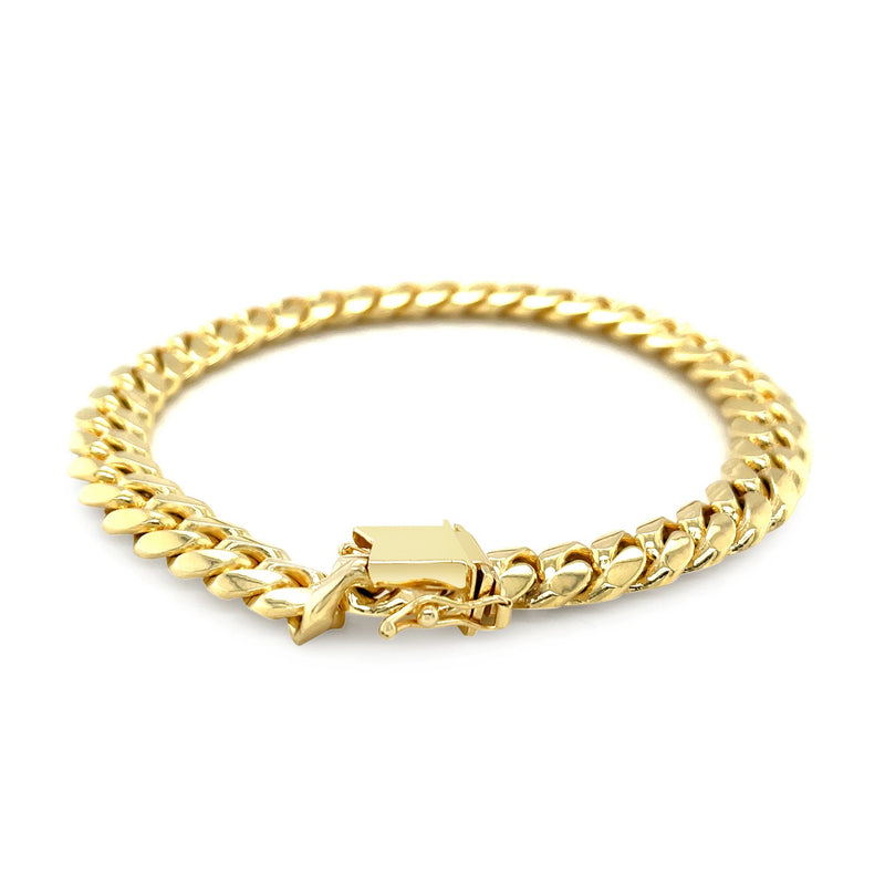 8.25mm 14k Yellow Gold Classic Miami Cuban Solid Bracelet - Premium Bracelets - Just $5999.99! Shop now at Pulse Designer Fashion