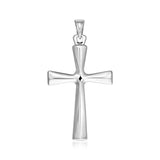 Sterling Silver Domed Rounded Cross Pendant - Premium Pendants - Just $24.99! Shop now at Pulse Designer Fashion