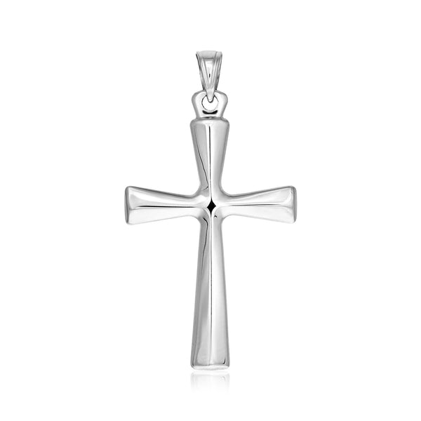 Sterling Silver Domed Rounded Cross Pendant - Premium Pendants - Just $24.99! Shop now at Pulse Designer Fashion