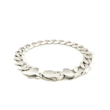 Rhodium Plated 11.6mm Sterling Silver Curb Style Bracelet - Premium Bracelets - Just $312.99! Shop now at Pulse Designer Fashion