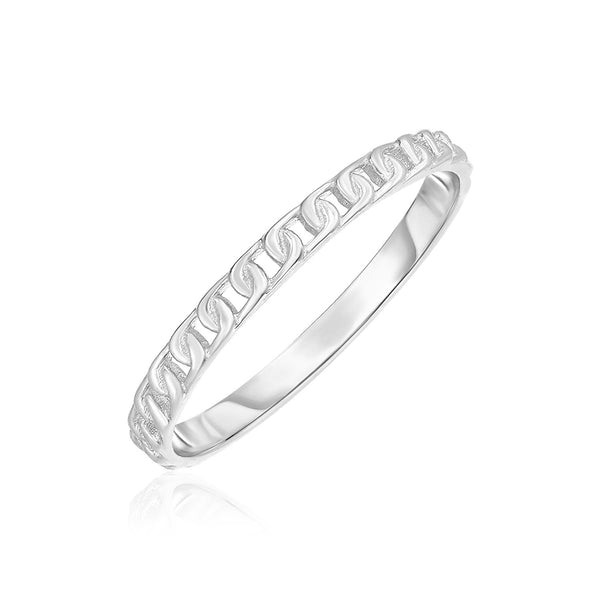 14k White Gold Ring with Bead Texture - Premium Rings - Just $207.99! Shop now at Pulse Designer Fashion