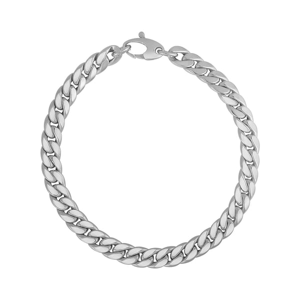 14K White Gold Cuban Link Bracelet - Premium Bracelets - Just $966.99! Shop now at Pulse Designer Fashion