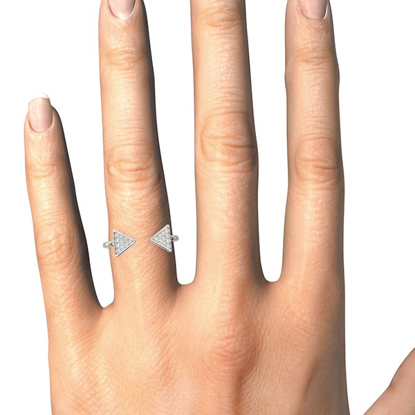 14k White Gold Diamond Arrowhead Open Ring (1/5 cttw) - Premium Rings - Just $1359.99! Shop now at Pulse Designer Fashion