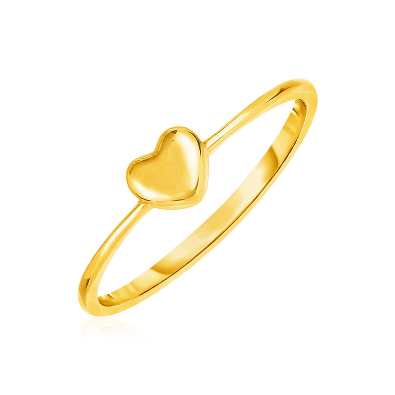 14k Yellow Gold Ring with Puffed Heart - Premium Rings - Just $191.99! Shop now at Pulse Designer Fashion