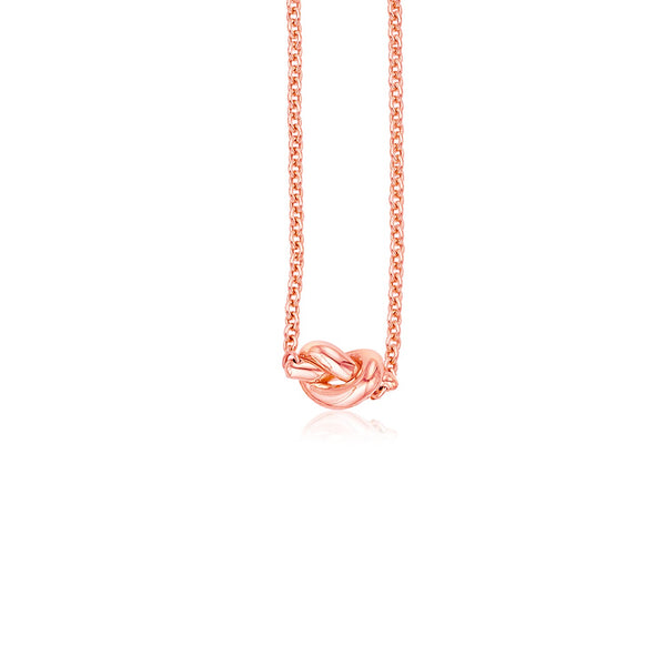 14k Rose Gold Chain Necklace with Polished Knot - Premium Necklaces - Just $827.99! Shop now at Pulse Designer Fashion