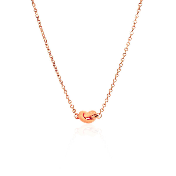 14k Rose Gold Chain Necklace with Polished Knot - Premium Necklaces - Just $827.99! Shop now at Pulse Designer Fashion