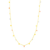 14K Tri Color Necklace with Dangling Circles - Premium Necklaces - Just $380.99! Shop now at Pulse Designer Fashion