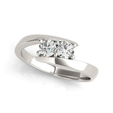 14k White Gold Round Two Stone Common Prong Diamond Ring (1/2 cttw) - Premium Rings - Just $3489.99! Shop now at Pulse Designer Fashion