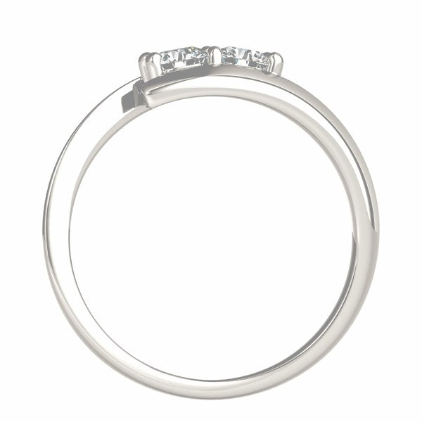 14k White Gold Round Two Stone Common Prong Diamond Ring (1/2 cttw) - Premium Rings - Just $3489.99! Shop now at Pulse Designer Fashion