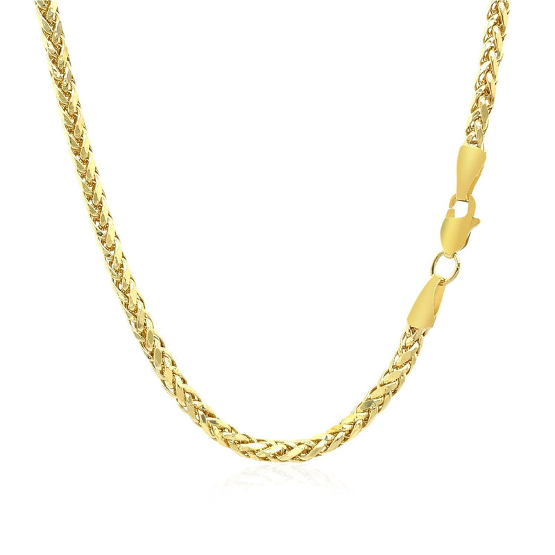 2.7mm 14k Yellow Gold Diamond Cut Round Franco Chain - Premium Chains - Just $991.99! Shop now at Pulse Designer Fashion