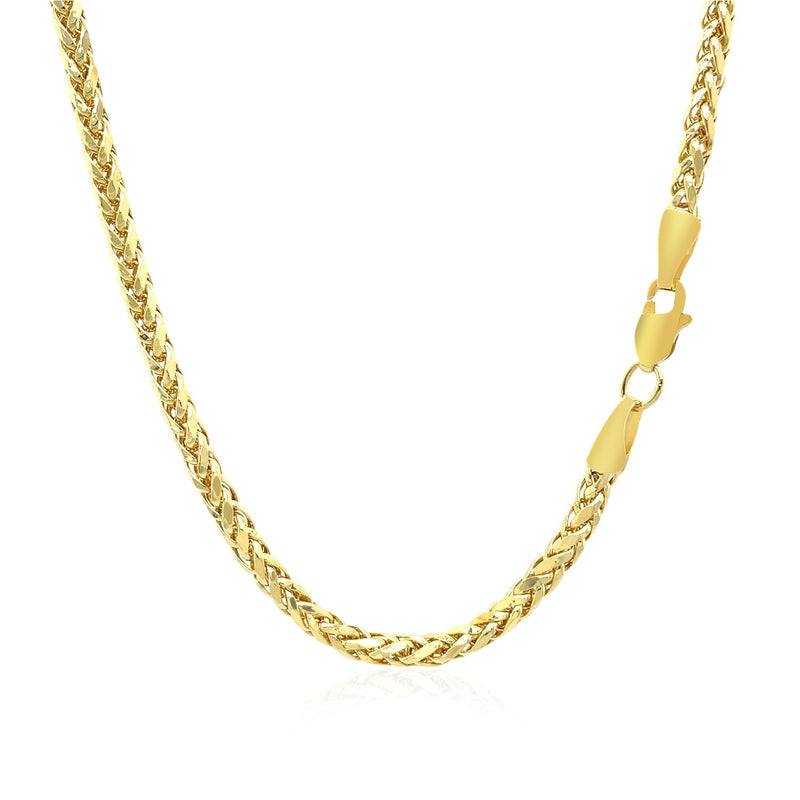 2.7mm 14k Yellow Gold Diamond Cut Round Franco Chain - Premium Chains - Just $767.99! Shop now at Pulse Designer Fashion