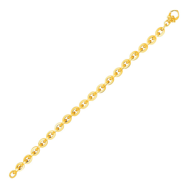 Shiny Oval Link Bracelet in 14k Yellow Gold - Premium Bracelets - Just $913.99! Shop now at Pulse Designer Fashion