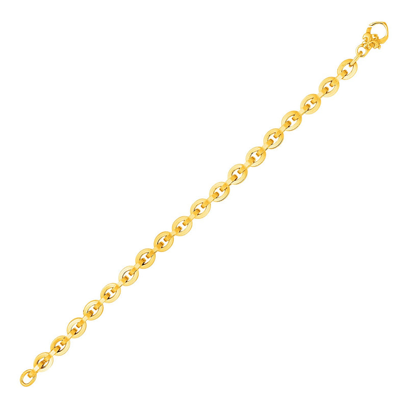 Shiny Oval Link Bracelet in 14k Yellow Gold - Premium Bracelets - Just $989.99! Shop now at Pulse Designer Fashion