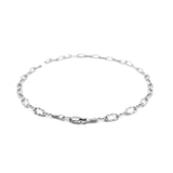 14k White Gold Anklet with Fancy Hammered Oval Links - Premium Anklets - Just $366.99! Shop now at Pulse Designer Fashion