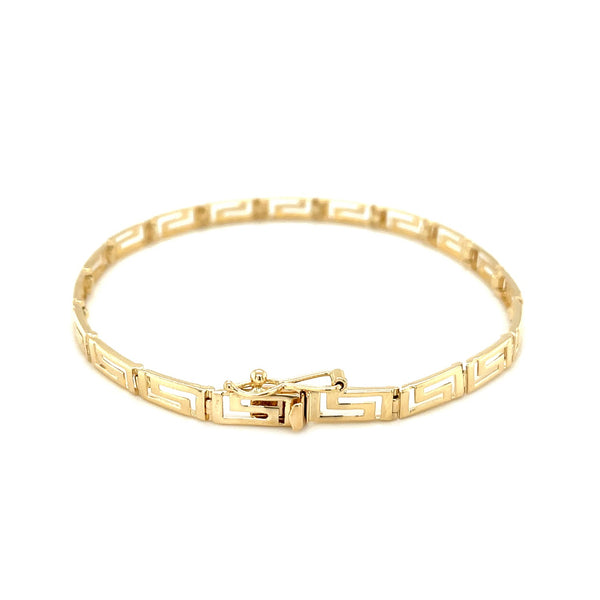 14k Yellow Gold Greek Fret Design Fancy Bracelet - Premium Bracelets - Just $652.99! Shop now at Pulse Designer Fashion