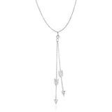 Sterling Silver 18 inch Lariat Necklace with Two Arrows - Premium Necklaces - Just $63.99! Shop now at Pulse Designer Fashion