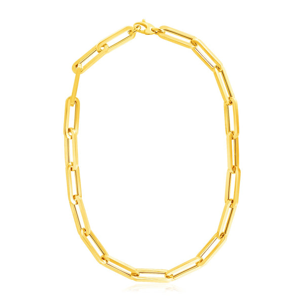 14k Yellow Gold Extra Wide Paperclip Chain Necklace - Premium Necklaces - Just $3752.99! Shop now at Pulse Designer Fashion