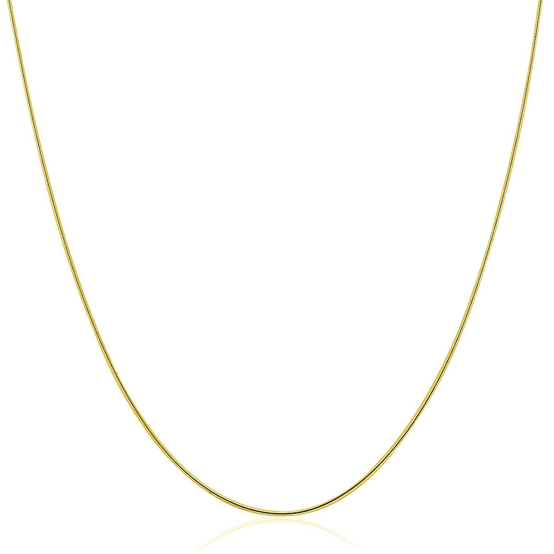 14k Yellow Gold Thin Motif Round Omega Necklace - Premium Necklaces - Just $807.99! Shop now at Pulse Designer Fashion