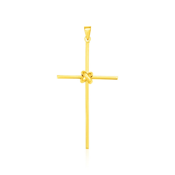 14k Yellow Gold Bar Style Cross Pendant - Premium Pendants - Just $290.99! Shop now at Pulse Designer Fashion