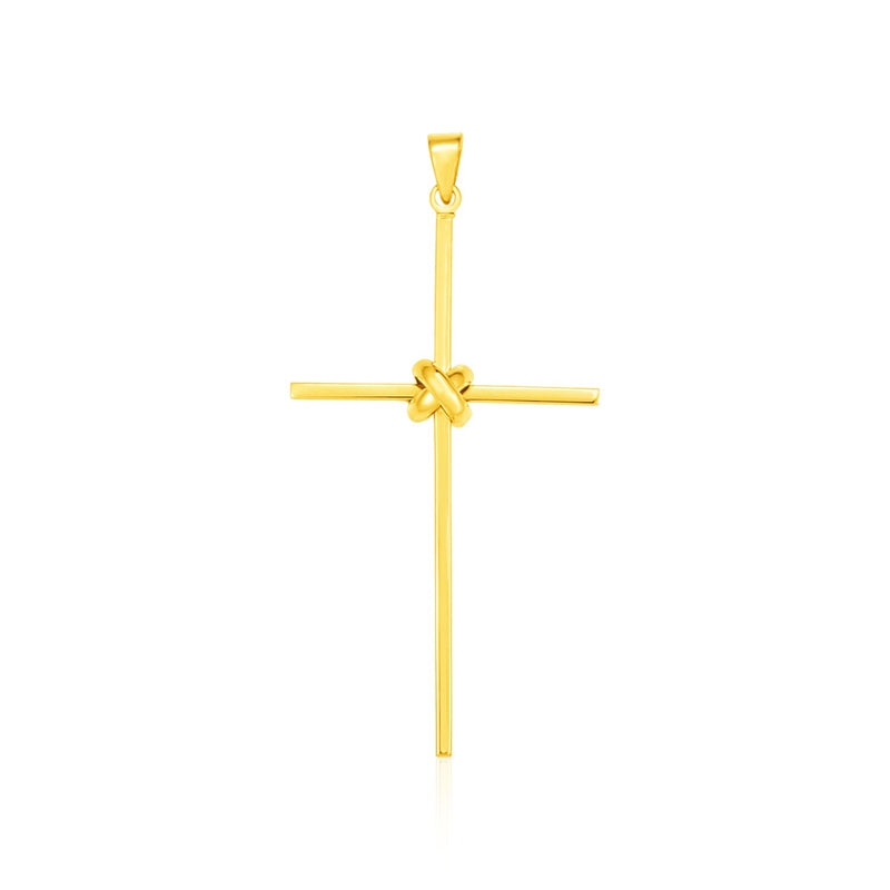 14k Yellow Gold Bar Style Cross Pendant - Premium Pendants - Just $295.99! Shop now at Pulse Designer Fashion