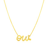 14K Yellow Gold Oui Necklace with Diamond - Premium Necklaces - Just $467.99! Shop now at Pulse Designer Fashion