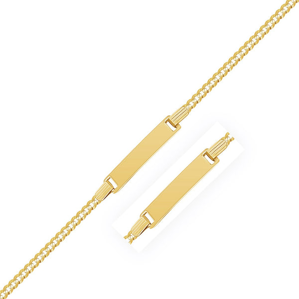 14k Yellow Gold Curb Link Style Children's ID Bracelet - Premium Bracelets - Just $483.99! Shop now at Pulse Designer Fashion