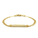 14k Yellow Gold Curb Link Style Children's ID Bracelet - Premium Bracelets - Just $490.99! Shop now at Pulse Designer Fashion