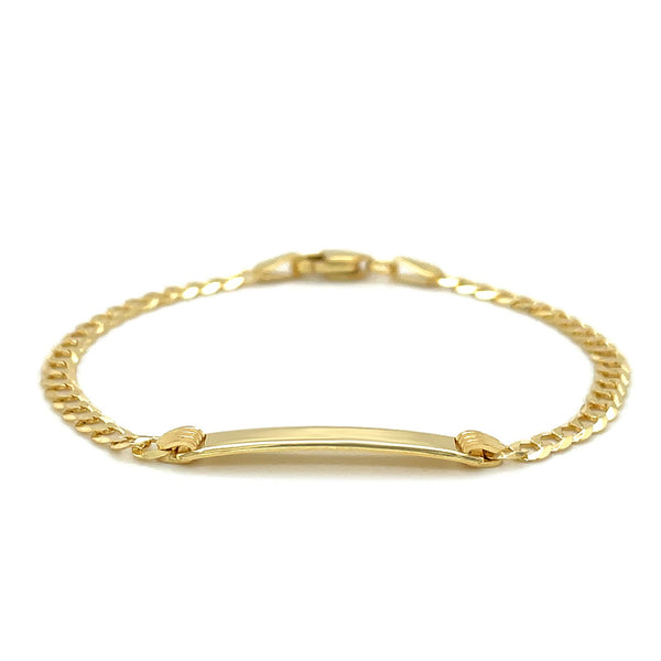 14k Yellow Gold Curb Link Style Children's ID Bracelet - Premium Bracelets - Just $483.99! Shop now at Pulse Designer Fashion