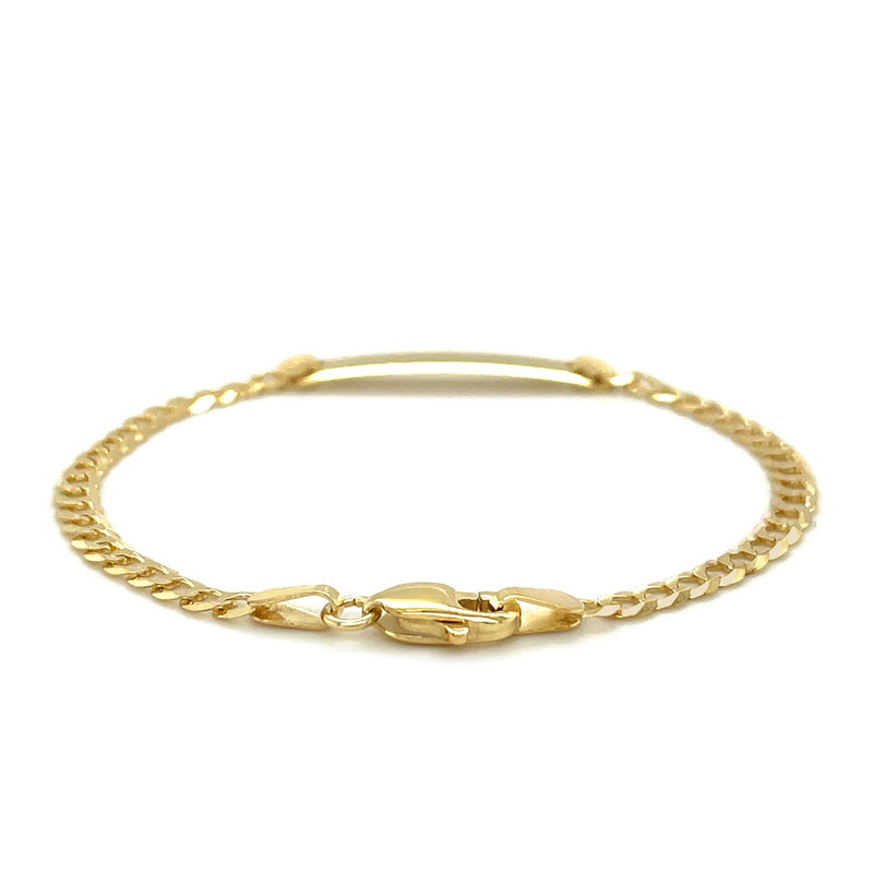 14k Yellow Gold Curb Link Style Children's ID Bracelet - Premium Bracelets - Just $483.99! Shop now at Pulse Designer Fashion