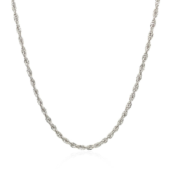 2.0mm 14k White Gold Light Rope Chain - Premium Chains - Just $289.99! Shop now at Pulse Designer Fashion