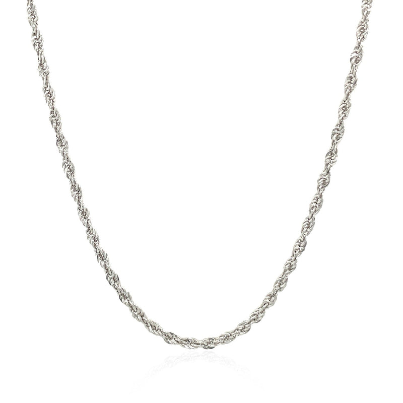 2.0mm 14k White Gold Light Rope Chain - Premium Chains - Just $289.99! Shop now at Pulse Designer Fashion